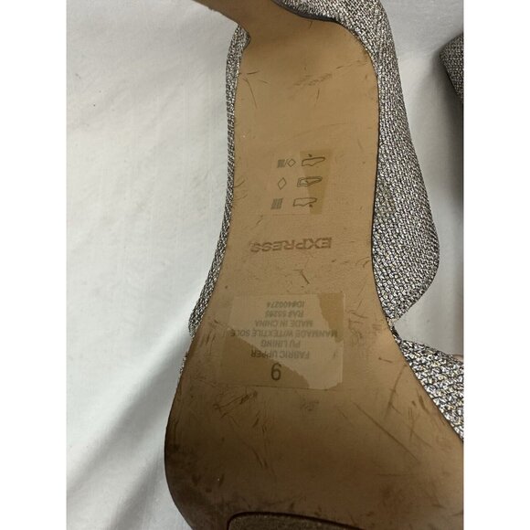 Woman’s Express Silver sparkle 4” heels size 9 - Picture 7 of 8